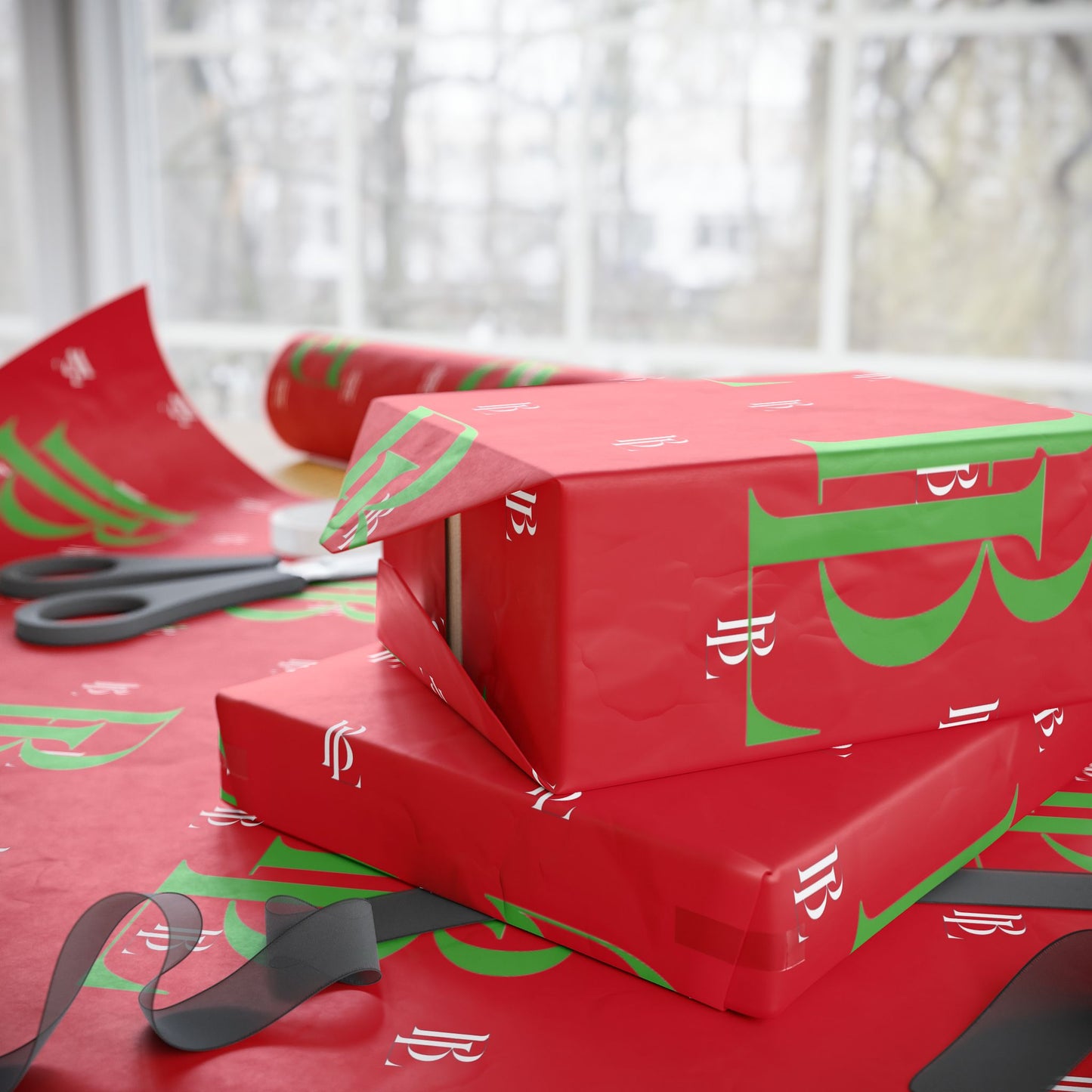BWL Monogram Holiday Wrapping Paper