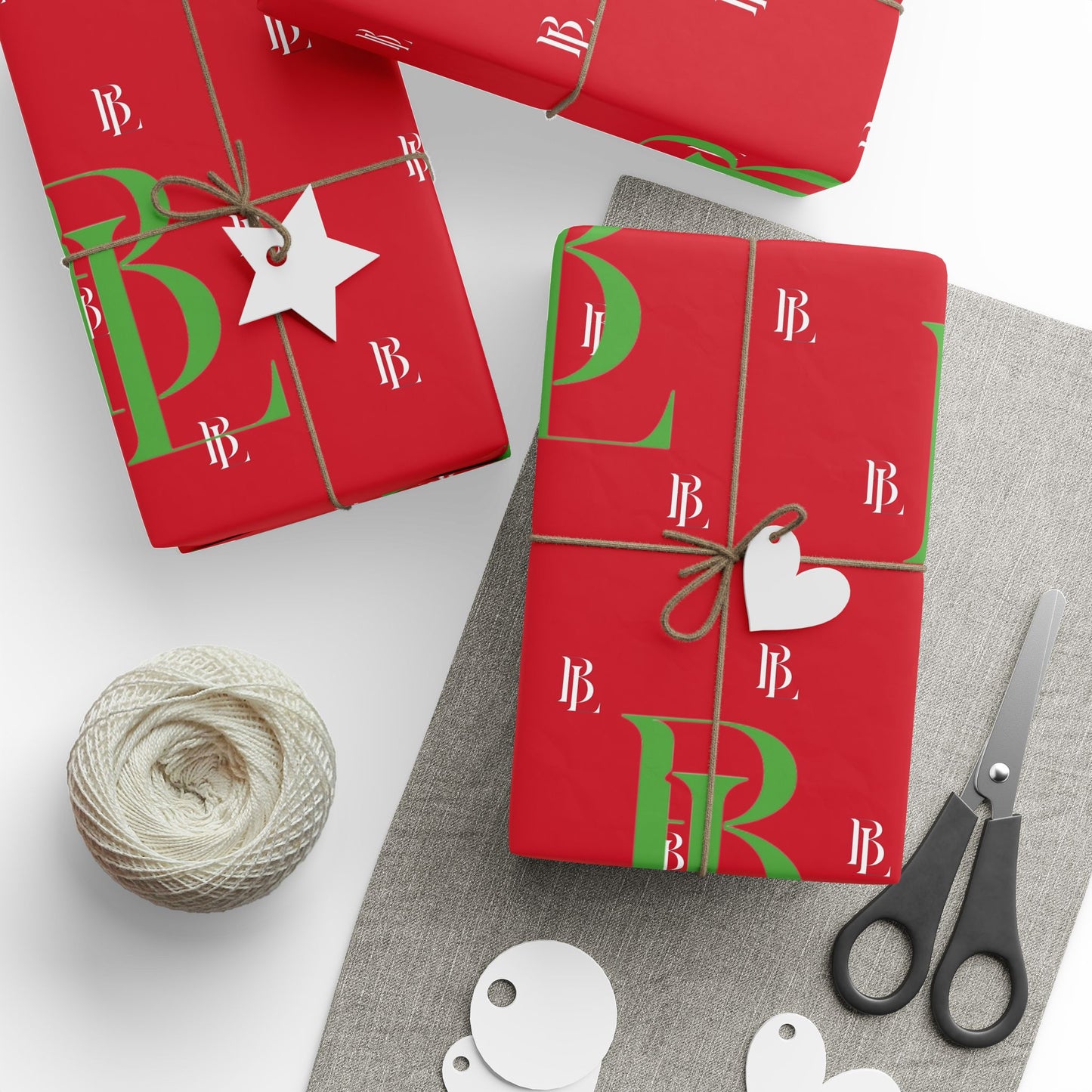 BWL Monogram Holiday Wrapping Paper