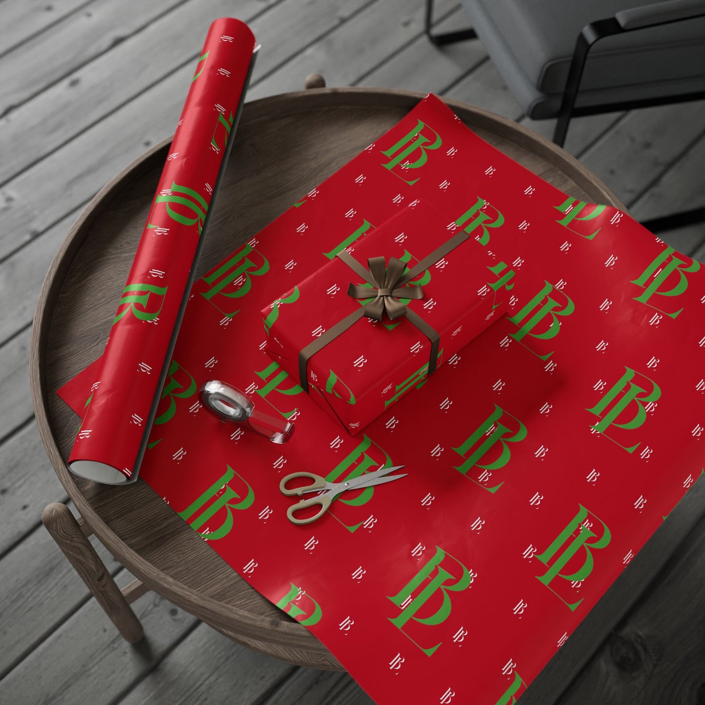 BWL Monogram Holiday Wrapping Paper