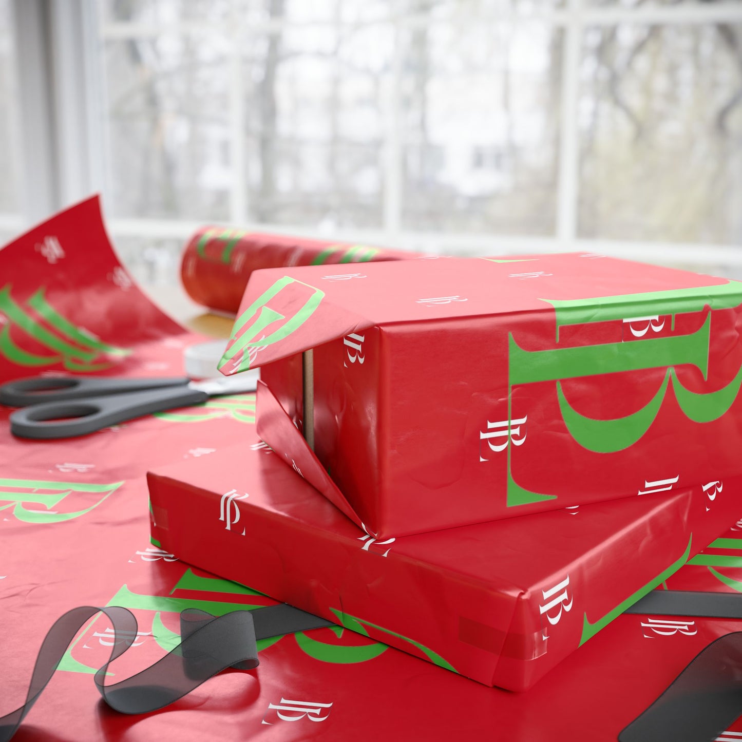 BWL Monogram Holiday Wrapping Paper