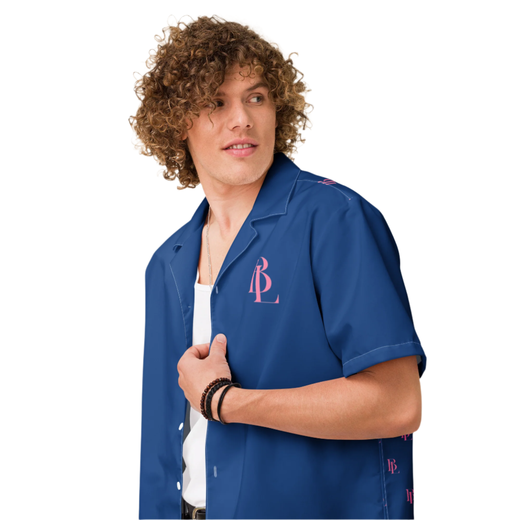 BWL Monogram Blue/Pink Button Shirt – Barz with LeVar