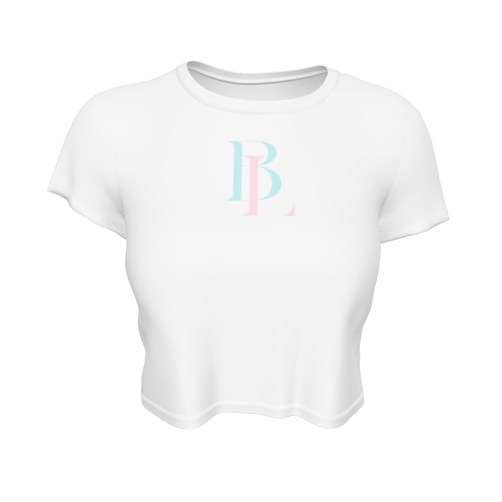 BWL Monogram Teal/Pink/White Crop Tee