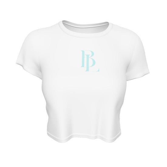 BWL Monogram Teal/Pink/White Womens Crop Tee