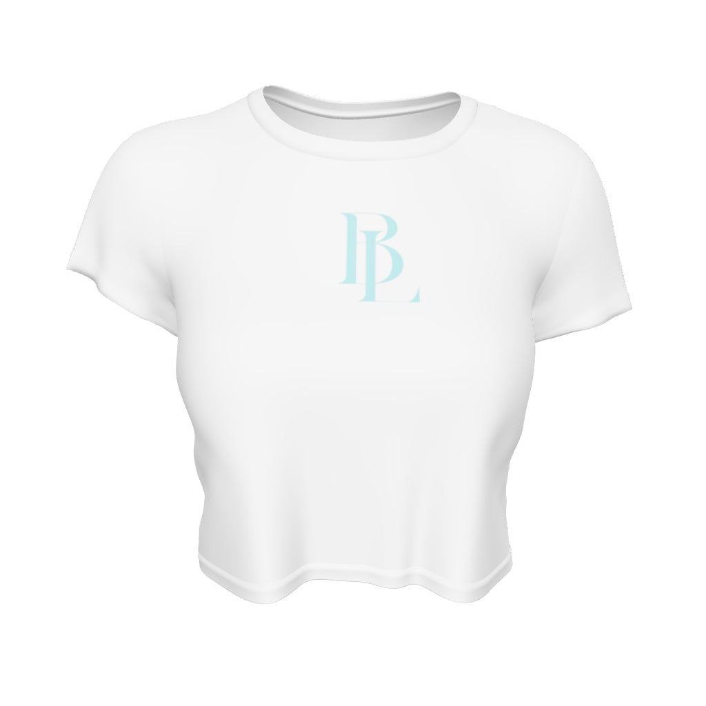 BWL Monogram Teal/Pink/White Womens Crop Tee